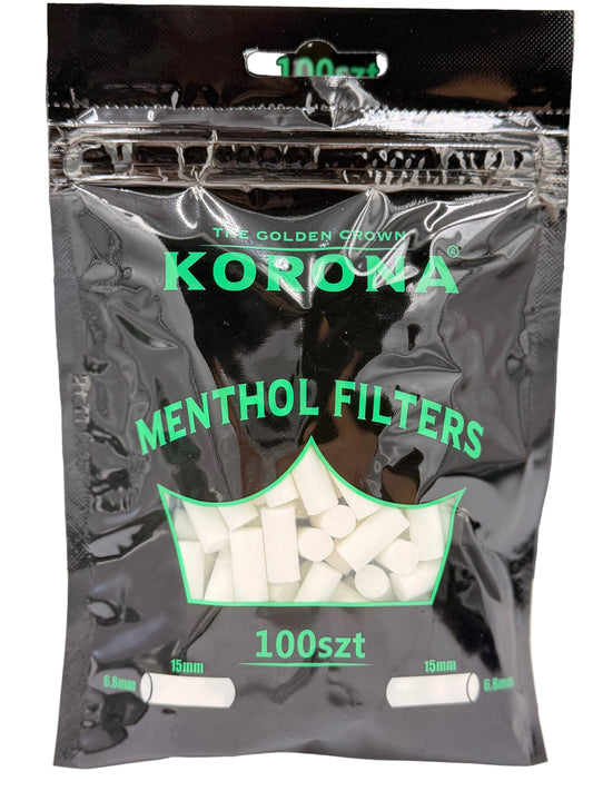 Korona Menthol Cigarette Filter Tips. Each Bag Has 100 Filter Tips
