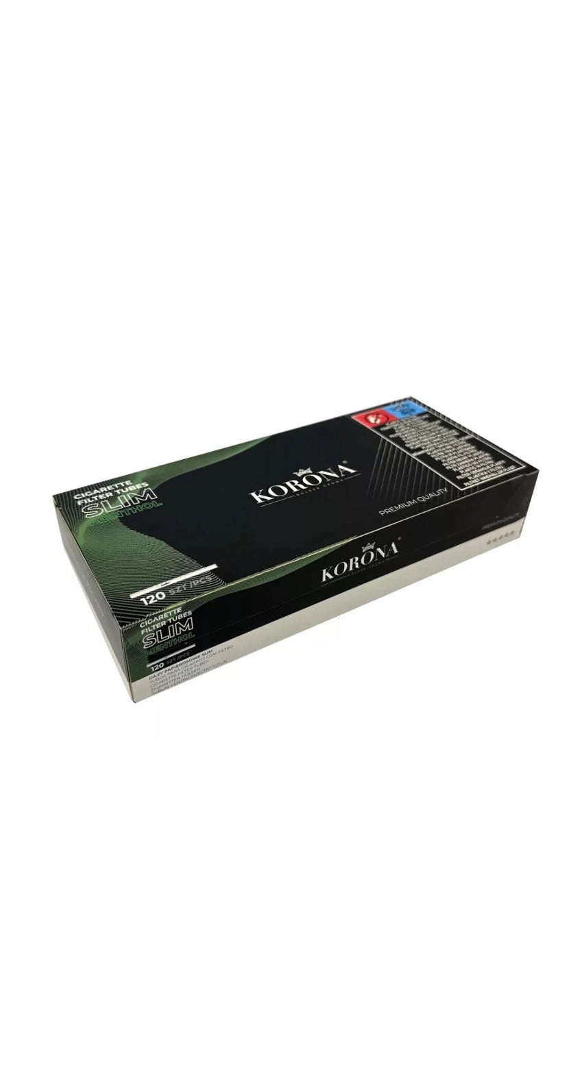 Korona Menthol 6.5mm Slim. 120 tubes per pack