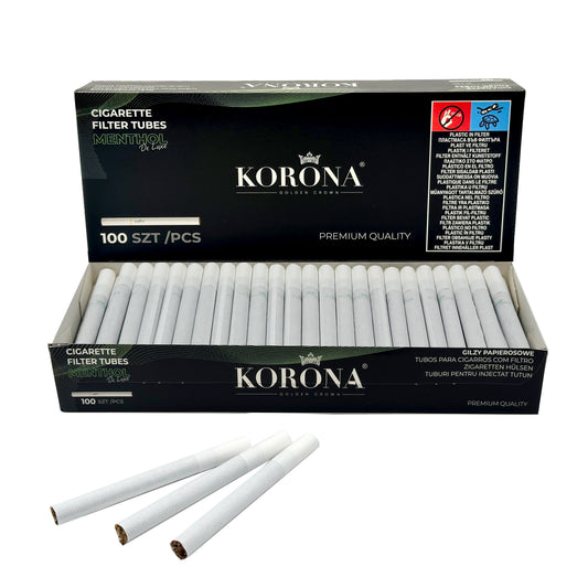 Menthol Filled Korona King Size. 100 Filled Menthol Korona